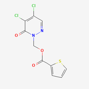 molecular formula C10H6Cl2N2O3S B2915974 [4,5-二氯-6-氧代-1(6H)-嘧啶并]甲基 2-噻吩甲酸酯 CAS No. 298188-04-2