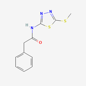 molecular formula C11H11N3OS2 B2915983 N-(5-(methylthio)-1,3,4-thiadiazol-2-yl)-2-phenylacetamide CAS No. 119371-56-1