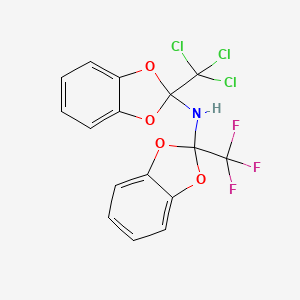 molecular formula C16H9Cl3F3NO4 B2915991 N-[2-(三氯甲基)-1,3-苯并二氧杂环-2-基]-2-(三氟甲基)-1,3-苯并二氧杂环-2-胺 CAS No. 325852-04-8