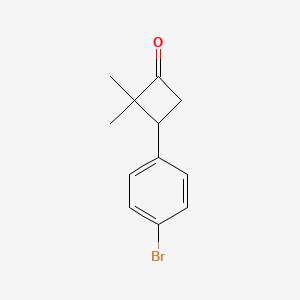 molecular formula C12H13BrO B2915993 3-(4-Bromophenyl)-2,2-dimethylcyclobutan-1-one CAS No. 1515467-00-1