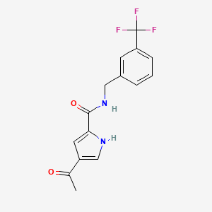 molecular formula C15H13F3N2O2 B2915995 4-acetyl-N-[3-(trifluoromethyl)benzyl]-1H-pyrrole-2-carboxamide CAS No. 439120-91-9