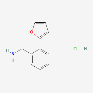 molecular formula C11H12ClNO B2916000 [2-(Furan-2-yl)phenyl]methanamine;hydrochloride CAS No. 2418713-28-5