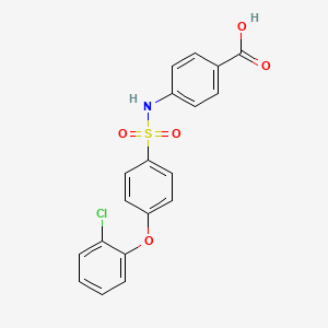molecular formula C19H14ClNO5S B2916006 4-[4-(2-Chlorophenoxy)phenylsulfonylamino]benzoic acid CAS No. 606944-48-3