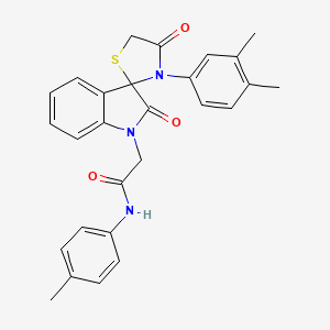molecular formula C27H25N3O3S B2916013 2-(3'-(3,4-dimethylphenyl)-2,4'-dioxospiro[indoline-3,2'-thiazolidin]-1-yl)-N-(p-tolyl)acetamide CAS No. 894557-30-3