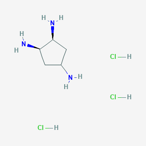 molecular formula C5H16Cl3N3 B2916015 (1S,2R)-环戊烷-1,2,4-三胺；三盐酸盐 CAS No. 1402946-79-5