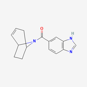 molecular formula C15H15N3O B2916021 (1H-benzo[d]imidazol-5-yl)((1R,5S)-8-azabicyclo[3.2.1]oct-2-en-8-yl)methanone CAS No. 1705101-05-8