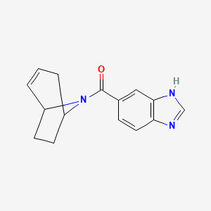 molecular formula C15H15N3O B2916021 (1H-苯并[d]咪唑-5-基)((1R,5S)-8-氮杂双环[3.2.1]辛-2-烯-8-基)甲酮 CAS No. 1705101-05-8