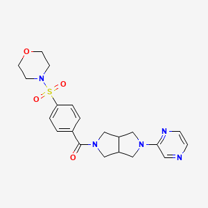 molecular formula C21H25N5O4S B2916025 (4-Morpholin-4-ylsulfonylphenyl)-(2-pyrazin-2-yl-1,3,3a,4,6,6a-hexahydropyrrolo[3,4-c]pyrrol-5-yl)methanone CAS No. 2415632-41-4