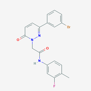 molecular formula C19H15BrFN3O2 B2916026 2-(3-(3-溴苯基)-6-氧代嘧啶并[1,6-a]嘧啶-1(6H)-基)-N-(3-氟-4-甲基苯基)乙酰胺 CAS No. 899989-75-4