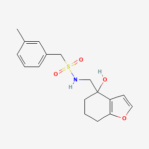 molecular formula C17H21NO4S B2916037 N-((4-hydroxy-4,5,6,7-tetrahydrobenzofuran-4-yl)methyl)-1-(m-tolyl)methanesulfonamide CAS No. 2310153-99-0