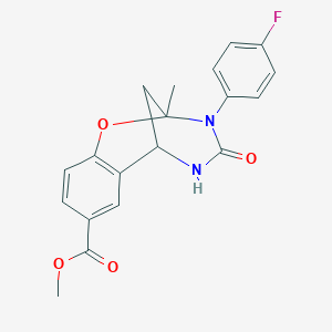 methyl 3-(4-fluorophenyl)-2-methyl-4-oxo-3,4,5,6-tetrahydro-2H-2,6-methanobenzo[g][1,3,5]oxadiazocine-8-carboxylate