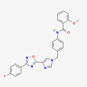 molecular formula C26H20FN5O3 B2916039 N-[4-({4-[3-(4-fluorophenyl)-1,2,4-oxadiazol-5-yl]-1H-imidazol-1-yl}methyl)phenyl]-2-methoxybenzamide CAS No. 1111035-97-2