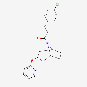 molecular formula C22H25ClN2O2 B2916041 3-(4-chloro-3-methylphenyl)-1-((1R,3s,5S)-3-(pyridin-2-yloxy)-8-azabicyclo[3.2.1]octan-8-yl)propan-1-one CAS No. 2109283-87-4