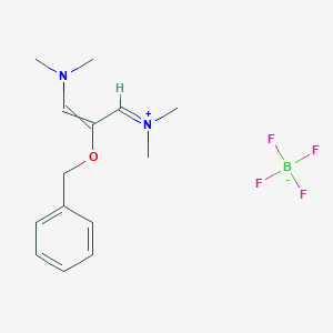 molecular formula C14H21BF4N2O B2916044 N-(2-benzyloxy-3-(dimethylamino)-2-propenylidene)-N-methylmethanaminium tetrafluoroborate CAS No. 1037628-17-3