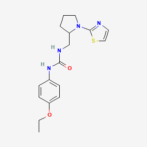 molecular formula C17H22N4O2S B2916052 1-(4-Ethoxyphenyl)-3-((1-(thiazol-2-yl)pyrrolidin-2-yl)methyl)urea CAS No. 1788556-50-2