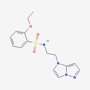 molecular formula C15H18N4O3S B2916053 N-(2-(1H-imidazo[1,2-b]pyrazol-1-yl)ethyl)-2-ethoxybenzenesulfonamide CAS No. 1798622-78-2