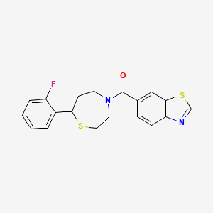 molecular formula C19H17FN2OS2 B2916055 苯并[d]噻唑-6-基(7-(2-氟苯基)-1,4-噻氮杂环-4-基)甲苯酮 CAS No. 1705359-70-1