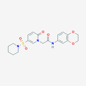 molecular formula C20H23N3O6S B2916058 N-(2,3-dihydro-1,4-benzodioxin-6-yl)-2-[2-oxo-5-(piperidin-1-ylsulfonyl)pyridin-1(2H)-yl]acetamide CAS No. 1358227-32-3