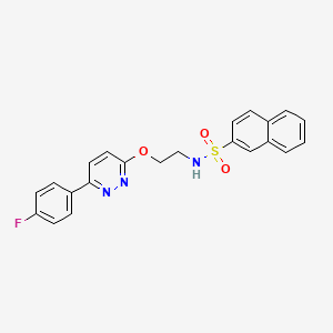 molecular formula C22H18FN3O3S B2916060 N-(2-((6-(4-fluorophenyl)pyridazin-3-yl)oxy)ethyl)naphthalene-2-sulfonamide CAS No. 920193-91-5