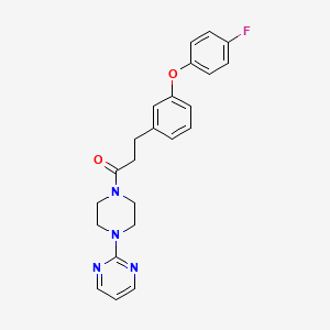 molecular formula C23H23FN4O2 B2916061 3-(3-(4-Fluorophenoxy)phenyl)-1-(4-(pyrimidin-2-yl)piperazin-1-yl)propan-1-one CAS No. 1207029-56-8