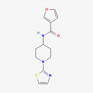 molecular formula C13H15N3O2S B2916072 N-(1-(噻唑-2-基)哌啶-4-基)呋喃-3-甲酰胺 CAS No. 1448074-88-1