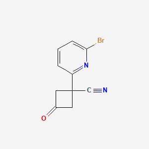 molecular formula C10H7BrN2O B2916078 1-(6-Bromopyridin-2-yl)-3-oxocyclobutane-1-carbonitrile CAS No. 2229105-45-5