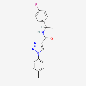 molecular formula C18H17FN4O B2916080 N-[1-(4-fluorophenyl)ethyl]-1-(4-methylphenyl)-1H-1,2,3-triazole-4-carboxamide CAS No. 951598-08-6