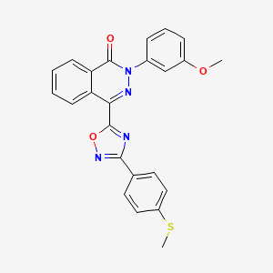 molecular formula C24H18N4O3S B2916083 2-(3-methoxyphenyl)-4-(3-(4-(methylthio)phenyl)-1,2,4-oxadiazol-5-yl)phthalazin-1(2H)-one CAS No. 1358964-88-1