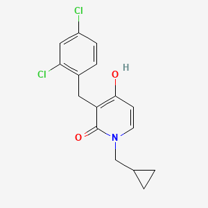 molecular formula C16H15Cl2NO2 B2916090 1-(cyclopropylmethyl)-3-(2,4-dichlorobenzyl)-4-hydroxy-2(1H)-pyridinone CAS No. 478045-86-2