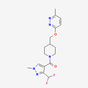 [3-(Difluoromethyl)-1-methylpyrazol-4-yl]-[4-[(6-methylpyridazin-3-yl)oxymethyl]piperidin-1-yl]methanone