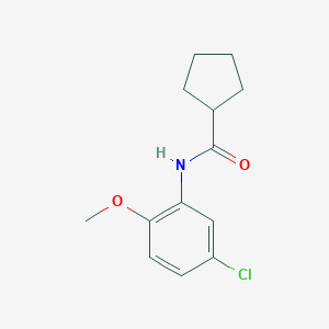 molecular formula C13H16ClNO2 B291611 N-(5-chloro-2-methoxyphenyl)cyclopentanecarboxamide 