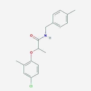 molecular formula C18H20ClNO2 B291612 2-(4-chloro-2-methylphenoxy)-N-(4-methylbenzyl)propanamide 