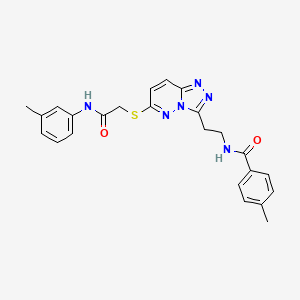 molecular formula C24H24N6O2S B2916147 4-methyl-N-(2-(6-((2-oxo-2-(m-tolylamino)ethyl)thio)-[1,2,4]triazolo[4,3-b]pyridazin-3-yl)ethyl)benzamide CAS No. 872994-60-0
