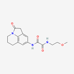 molecular formula C16H19N3O4 B2916148 N1-(2-methoxyethyl)-N2-(2-oxo-2,4,5,6-tetrahydro-1H-pyrrolo[3,2,1-ij]quinolin-8-yl)oxalamide CAS No. 898411-19-3