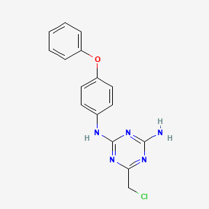 molecular formula C16H14ClN5O B2916150 6-(氯甲基)-N-(4-苯氧基苯基)-1,3,5-三嗪-2,4-二胺 CAS No. 644959-89-7