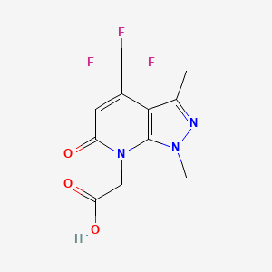 molecular formula C11H10F3N3O3 B2916151 [1,3-dimethyl-6-oxo-4-(trifluoromethyl)-1,6-dihydro-7H-pyrazolo[3,4-b]pyridin-7-yl]acetic acid CAS No. 937605-40-8
