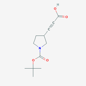 molecular formula C12H17NO4 B2916152 3-(1-(tert-Butoxycarbonyl)pyrrolidin-3-yl)propiolic acid CAS No. 2172597-24-7