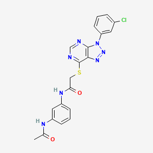 molecular formula C20H16ClN7O2S B2916153 N-(3-乙酰氨基苯基)-2-((3-(3-氯苯基)-3H-[1,2,3]三唑并[4,5-d]嘧啶-7-基)硫代)乙酰胺 CAS No. 941911-75-7