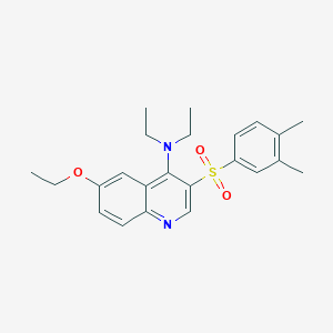 molecular formula C23H28N2O3S B2916160 3-(3,4-dimethylphenyl)sulfonyl-6-ethoxy-N,N-diethylquinolin-4-amine CAS No. 899761-82-1