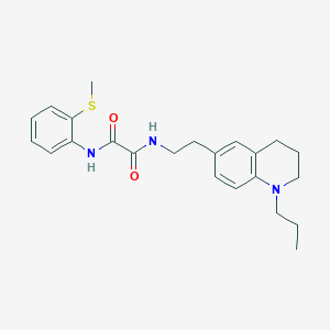 molecular formula C23H29N3O2S B2916168 N1-(2-(methylthio)phenyl)-N2-(2-(1-propyl-1,2,3,4-tetrahydroquinolin-6-yl)ethyl)oxalamide CAS No. 955793-24-5
