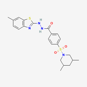 molecular formula C22H26N4O3S2 B2916171 4-((3,5-二甲基哌啶-1-基)磺酰基)-N'-(6-甲基苯并[d]噻唑-2-基)苯并肼 CAS No. 851979-61-8