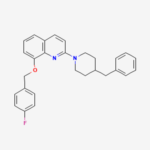 molecular formula C28H27FN2O B2916174 2-(4-苄基哌啶-1-基)-8-((4-氟苄基)氧基)喹啉 CAS No. 941903-06-6