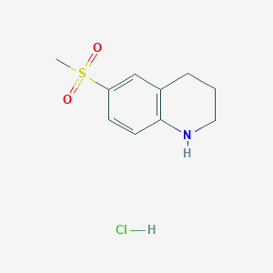 molecular formula C10H14ClNO2S B2916195 6-Methanesulfonyl-1,2,3,4-tetrahydroquinoline hydrochloride CAS No. 1820615-53-9