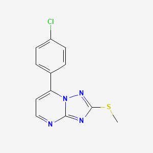 molecular formula C12H9ClN4S B2916200 7-(4-Chlorophenyl)-2-(methylsulfanyl)[1,2,4]triazolo[1,5-a]pyrimidine CAS No. 477851-44-8