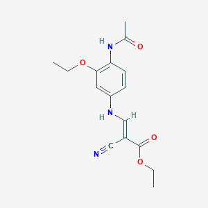 B2916208 Ethyl 3-((4-acetamido-3-ethoxyphenyl)amino)-2-cyanoacrylate CAS No. 848133-74-4