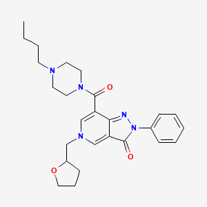 molecular formula C26H33N5O3 B2916211 7-(4-butylpiperazine-1-carbonyl)-2-phenyl-5-((tetrahydrofuran-2-yl)methyl)-2H-pyrazolo[4,3-c]pyridin-3(5H)-one CAS No. 1021210-58-1