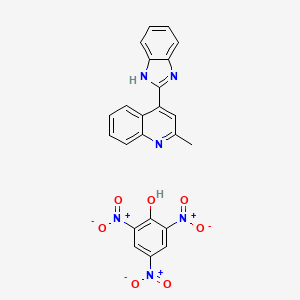 molecular formula C23H16N6O7 B2916212 4-(1H-苯并咪唑-2-基)-2-甲基喹啉，苦味酸 CAS No. 77692-12-7