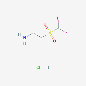 molecular formula C3H8ClF2NO2S B2916219 2-(Difluoromethylsulfonyl)ethanamine;hydrochloride CAS No. 2460755-48-8