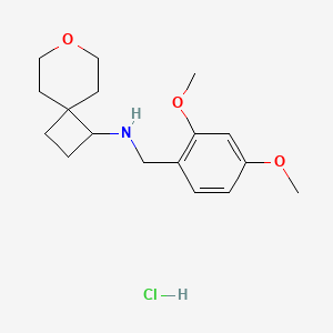 molecular formula C17H26ClNO3 B2916226 N-(2,4-dimethoxybenzyl)-7-oxaspiro[3.5]nonan-1-amine hydrochloride CAS No. 2309707-55-7