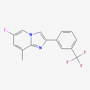 molecular formula C15H10F3IN2 B2916231 6-Iodo-8-methyl-2-[3-(trifluoromethyl)phenyl]imidazo[1,2-a]pyridine CAS No. 478040-60-7